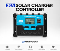 7114 Merge 20A Solar charge Controller 12V 24V Lithium Battery Panel Regulator 2 USB LCD.