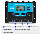 7114 Merge 20A Solar charge Controller 12V 24V Lithium Battery Panel Regulator 2 USB LCD.