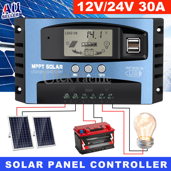 7116 Merge 12V/24V Solar Panel Battery Regulator Charge Controller 30A MPPT Auto Tracking.