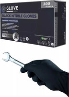 Disposable 6G Black Nitrile gloves With Textured Fingers Box Of 100,4.7 Mil th Protective.