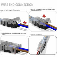 05101 Merge 4x10mm Snap Connectors 2 Pin Wire Waterproof Led Strip Light Solderless 5050 5630 Priced To Suite Out Back Sale