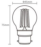 06101 Merge10 LED Filament Fancy Round B22 4W 6000K daylight 450LM Glass Bulb 360Degree SAA Round Replacement Bulb Style.