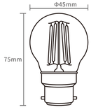 06101 Merge10 LED Filament Fancy Round B22 4W 6000K daylight 450LM Glass Bulb 360Degree SAA Round Replacement Bulb Style.