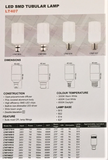 06142 Gunn Sal 9W 4K  LT40940E27 Tubular SMD Replacement Bulb Lamp style.