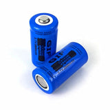 10106 Merge 16340 1600mAh 2 Pieces CR123A 3.7V Recharge Lithium Li-Ion Batteries Blue Out Back Items