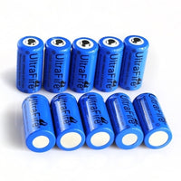 10106 Merge 16340 1600mAh 2 Pieces CR123A 3.7V Recharge Lithium Li-Ion Batteries Blue Out Back Items