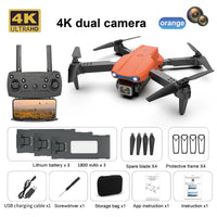 13104 Merge Built For Speed Drone X Pro 4K HD Dual Camera Selfie WiFi FPV GPS Foldable RC Quadcopter AU Orange Foss