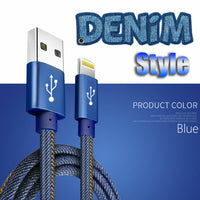Merge 18102 USB Fast Charge Cable 2M Long Denim Style Ipad Iphone 13 12 11 Pro max XR XS X 8 7.Secure Built Items.