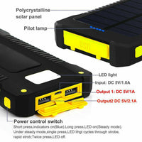 02106 Merge 500000mAh Portable Solar Panel Duel USB External Battery Power Bank Iphone Ipad Charger Duty Celebration built Sale Energy.