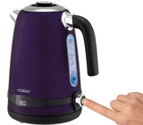 15107 Merge 1.7L Purple Electric Kettle Appliance Home Kitchen Fast Boil Water Stainless Steel Celebration.