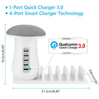 08107 Merge 5 Port USB Charger Charging Desktop Led Lamp Stand quick Charger Dock AU Flash Secure Built