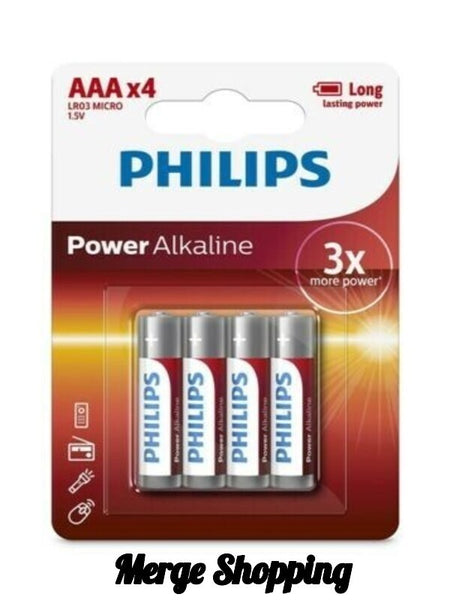 18247 Merge Phillips 4 Pack Alkaline AAA Long life Power Battery 1.5V Items Celebration Item Outback