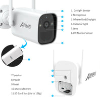 25110 Merge Anran 3MP Outdoor wireless Security Camera Battery And Solar Powered No Wires Diamonds Sale Celebrations