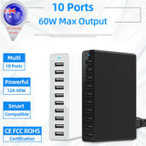 27102 Merge Multi Port USB Charger 10 Ports AC Adapter Travel Wall USB Hub Charging Station Built Duty Outback.