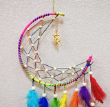 3100 Merge Large 7 Colours Moon & Stars 65cm Dream Catcher Colourfull