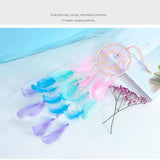 3101 Merge Boho Style Feather Dream Catcher LED Lights Girls Bedroom Wall Hanging Decor Colourfull